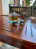 喵喵藤 碳化防腐木户外桌椅组合庭院花园实木喝茶桌椅室外阳台休闲桌椅 1长桌4椅（120*60长桌） 实拍图