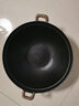 臻三环手工铸铁炒锅生铁锅电磁炉煮面锅无涂层物理不粘锅平底龟纹 平底龟纹 36cm 实拍图