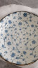 美浓烧（Mino Yaki）日式简约家用轻复古陶瓷圆盘鱼盘8.5英寸大盘早餐盘子 青花线唐草 实拍图