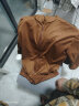 百鹊亭夹克男2025秋冬季美式潮牌连帽开衫外套男青少年时尚加绒卫衣男 咖啡色（纯色） XL 实拍图