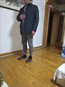 罗蒙冬季羽绒服男士轻薄商务冬装中年风衣翻领爸爸装行政夹克外套 Y208上青色纽扣款【可拆卸内胆】 M 170/建议100-120斤穿 实拍图