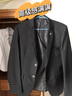 花花公子西服套装男士外套韩版修身伴郎新郎结婚商务休闲职业正装小西装男 二扣黑色西服+西裤+衬衫+大礼包 L 170 实拍图