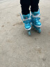 迪士尼（Disney）轮滑鞋儿童初学者溜冰鞋女童男旱冰鞋全套装3-12岁滑轮鞋生日礼物 【硬壳防护】青冰雪8闪套装 M码（平时鞋码27-31码） 实拍图