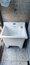 荣洁自动下水家用不脏手大洗拖把池陶瓷阳台台控小号卫生间方形拖布池 113号（长44宽36）防堵台控 实拍图