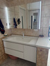 白色恋人实木浴室柜简约现代陶瓷一体盆洗手盆柜组合洗手台洗脸盆洗漱台 110CM手扫美妆镜柜|陶瓷一体盆|ENF环保板材 实拍图