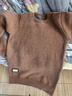 啄木鸟毛衣男圆领秋冬季男士雪尼尔毛线衣加绒加厚韩版潮流套头低领针织 889卡其 加绒 M 实拍图