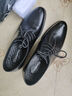 蜘蛛王男鞋春秋季商务正装皮鞋男士头层纯牛皮工作德比鞋真皮新郎婚鞋 黑色系带1【双层牛皮鞋】 41 (255mm) 【专柜正品假一罚十】 实拍图