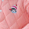 浪莎（LangSha）品牌 睡衣冬季加绒加厚女三层夹棉冬款棉袄外穿保暖珊瑚绒中学生 抽条白领粉红 XL 晒单实拍图