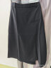 范思蓝恩23FS13066 时髦感不对称开叉半身裙通勤高腰中长款半裙女 黑色 S 晒单实拍图