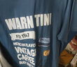 真维斯（Jeanswest）短袖t恤夏季汗衫纯棉体恤衫男女同款青少年学生大码上衣情侣T恤衫 牛仔蓝（蓝绿风） XL 实拍图
