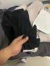 依如风冰丝裤子男韩版潮流夏季超薄透气垂感宽松束脚裤九分运动休闲裤 2027黑色(松紧裤腰) L(110-130斤) 实拍图