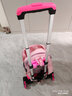 中小学生书包拉杆架书包通用男女爬楼梯可折叠六轮手拉拖车架子 玫红超轻六轮（可爬楼梯送配件） 实拍图