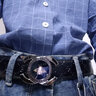 柏萨尼（PESASRIE）轻奢品牌男士皮带真牛皮腰带男蜜蜂商务休闲裤带生日父亲节礼物 专柜礼盒+枪扣均码125cm可剪短 实拍图