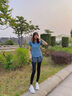 朵梵蓮健身服女跑步运动套装女春夏季瑜伽服女套装长袖晨跑速干衣大码 紫短袖+紫长裤 S 100斤以内 实拍图