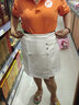 欧贝汐新款春夏秋冬季韩版高腰学生不规则短裙半身裙女百搭a字裙子女士 杏色 XL 实拍图