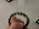 欧梵洛 石玉料星月手串海南原生态翡翠绿阴皮星月菩提男女单圈佛珠 【幽灵绿】星月9x8mm 实拍图