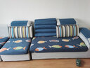 纯色弹力沙发套罩万能全包沙发坐垫套沙发罩四季通用沙发笠单双人组合 彩色鱼 标准三人 宽50—70cm*长150—190cm 实拍图