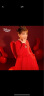 迪士尼（Disney）童装艾莎公主过年连衣裙女童针织连衣裙儿童拼接毛线裙子公主纱裙 大红 160cm 晒单实拍图
