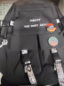 日系韩国ins风大容量书包男女高中学生韩版原宿学院风简约休闲初中生校园背包港风大学生男生双肩包电脑包 黑色+小鸭【关注的店铺带勋章】 实拍图