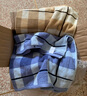 金号（KING SHORE） 【一对两条装】金号新疆棉花家纺全棉枕巾加厚纯棉格子提缎枕巾  蓝棕组合2条 枕巾80*52cm 实拍图