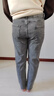 皮尔卡丹（pierre cardin）牛仔裤女烟灰色夏季新款中年高腰弹力休闲女直筒时尚百搭长裤针织 烟灰色 30/2XL 115-125斤 实拍图