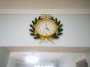 普赛克艺术品美式复古创意时尚钟表时钟挂钟现代简约家用客厅个性石英钟 橄榄绿-静音大号（52*46） 实拍图