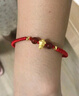 周福生黄金转运珠男福佑生肖蛇本命年红绳手链刻字 生日礼物送女友 单个福佑羊（下单备注手寸或身高体重） A款：红绳4玛瑙 实拍图