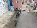 云宵自行车成人山地自行车学生变速赛车双减震单车铝合金单车学生车 顶配钢架辐条轮-黑白-非减震 26寸24速【160-180cm】 实拍图