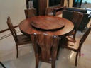 DIEV实木餐桌乌金木餐桌全实木圆桌现代中式简约圆形餐台带转盘别墅餐厅家具 订金送赠品 实拍图