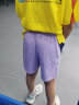 361°儿童短裤2024夏季轻运动系列女童中大童基础百搭针织短裤 紫 130 实拍图