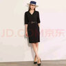 AMII女装2026极简时尚通勤chic感V领H型连衣裙夏季新款宽松中 黑色 XL 170/92A 实拍图