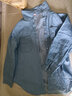 燕浔衬衫女长袖2025春秋新款时尚女装韩版叠穿宽松休闲牛仔衬衣女 浅蓝色 M 建议90-105斤 实拍图