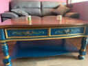 盛世锦木(SPJM) 欧式茶几桌子 茶台 美式成套彩绘家具 精品客厅家具 1.2米复古做旧描金 冰裂蓝色 晒单实拍图