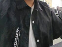 主意范（ZHUYIFAN）胖子超大码衬衫男士短袖夏季宽松大码冰丝学生外套休闲衬衣男装外 黑色 L 110-130斤 实拍图
