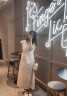 对白×冯玮艺术家联名气质V领无袖连衣裙女2024夏季新款显瘦长裙 氧气白（预售6月18日发货） S 晒单实拍图