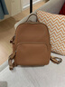 viney牛皮双肩包女大容量旅行背包休闲通勤时尚旅游大学生初中高中书包 棕色 高颜值减重减负简约户外轻便 实拍图