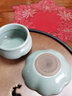 心去處汝窑茶漏茶滤全瓷一体茶叶过滤网加公道杯陶瓷滤茶器茶隔茶具配件 花边茶漏套组【天青陶孔】 实拍图