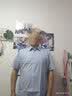 雅戈尔（YOUNGOR）短袖衬衫男纯色提花DP免烫衬衫纯棉面料抗皱易打理新品 GSDP100168GBA湖蓝色 44 实拍图