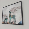 柳莺花燕免打孔电表箱装饰画现代简约客厅餐厅挂画电闸箱配电箱遮挡壁画 幸福麋鹿 55X45遮挡45X35表箱 上掀款 实拍图