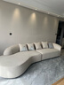 HODW 意式轻奢布艺沙发现代简约客厅小户型异形科技布弧形广东沙发 转角沙发【3.6米】猫爪皮 4cm乳胶座包 实拍图