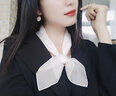 默熙100%桑蚕丝纯色小方巾女春秋百搭真丝丝巾韩国装饰文艺纱巾薄款夏季防风防晒桑蚕丝围巾 纯白 65X65cm 实拍图