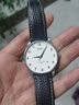 BYIA【销量1万+】表带真皮手表带男款牛皮适用原装卡西欧DW浪琴天梭华为手表表带GT4 gt6皮表链gt5软皮 黑色白线银色针扣 22mm 实拍图