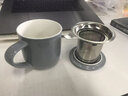 VIVA scandinavia马克杯情侣陶瓷杯带茶漏带盖带手柄茶水分离茶杯咖啡杯 350ml 灰蓝 带盖带茶漏1只【V81454】 实拍图