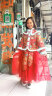 安妮优儿女童汉服冬款拜年服女宝中国风2023新款古装过年冬季儿童新年唐装 红色单裙子 150 实拍图
