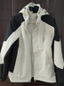西域骆驼（VANCAMEL）冲锋衣男女加厚防风保暖登山服三合一可拆卸夹克外套连帽滑雪服 KY1818S熊猫白/黑色-女 XL 实拍图