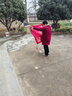 迪普尔红盖头新娘结婚头纱中式秀禾服复古红色绣花缎面流苏刺绣新年礼物 花色满园-85*85 实拍图