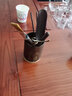 久堂黑檀茶道六君子黄铜功夫茶具配件茶筒泡茶工具6君子套装茶夹子刀 铜木茶道六君子（松双客来）黑檀木配件 实拍图