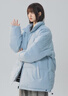 真维斯（JEANSWEST）棉服女士短款棉衣2024新款时尚秋冬季保暖外套加厚情侣棉袄面包服 浅蓝 纯色 L 实拍图