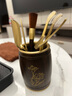 不拙茶道六君子黑檀木铜制茶具配件功夫套装茶勺茶筒6君子茶桌摆件 4-黑檀铜木鼓筒荷香厚泽茶道 实拍图