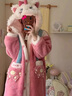 优诗菲史迪仔睡衣秋冬季女珊瑚绒加厚加绒浴袍冬季情侣睡袍长款男士大码 玛丽猫【女款粉色】单睡袍+裤子 【高品质绒】 L 体重130-150斤【高品质绒】 实拍图
